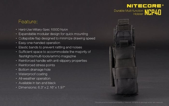 NITECORE MH27/MH27UV Tactical Torch Holster