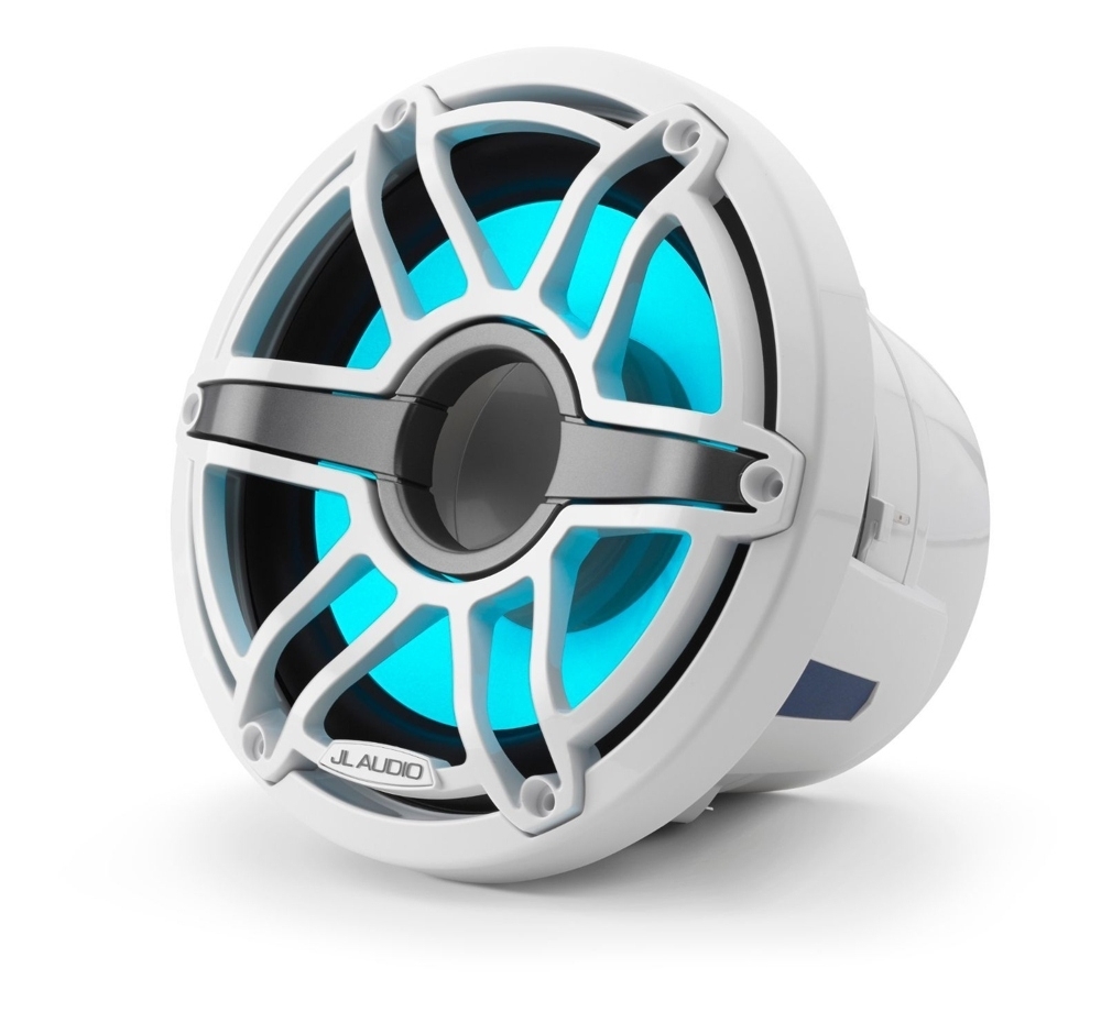 JL Audio Marine Subwoofer Driver with LED 200mm 4ohm Gloss White Sport Grille