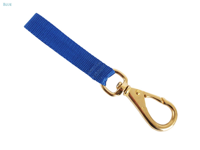Brass Dive Catch Bag Swivel Snap and Lanyard Blue
