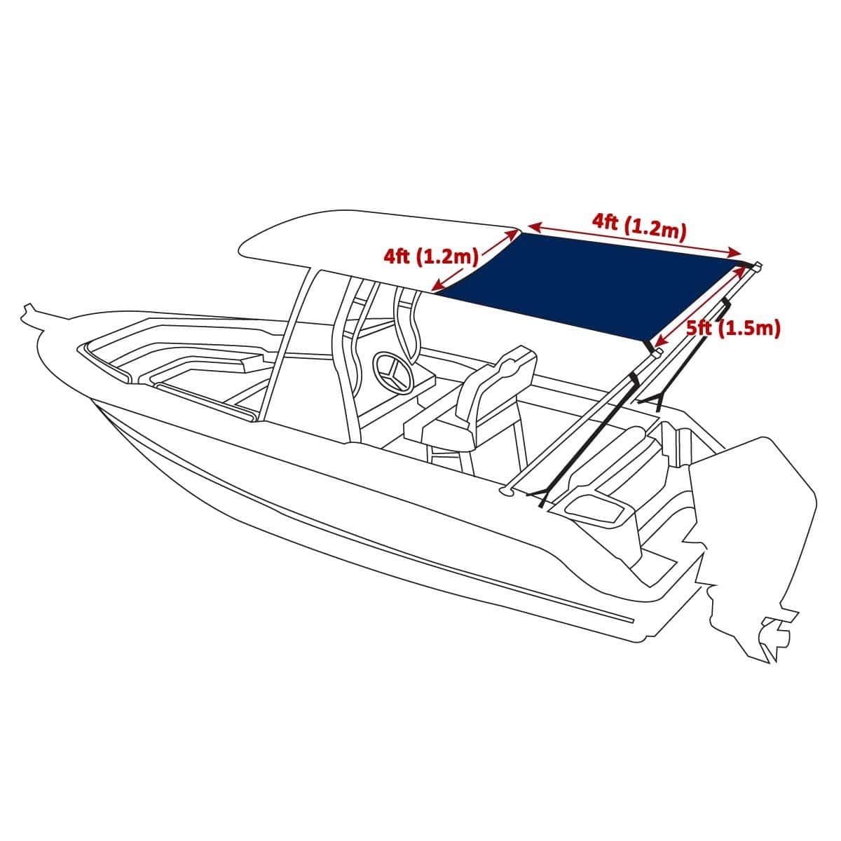 Oceansouth T-Top Stern Shade Extension Kit