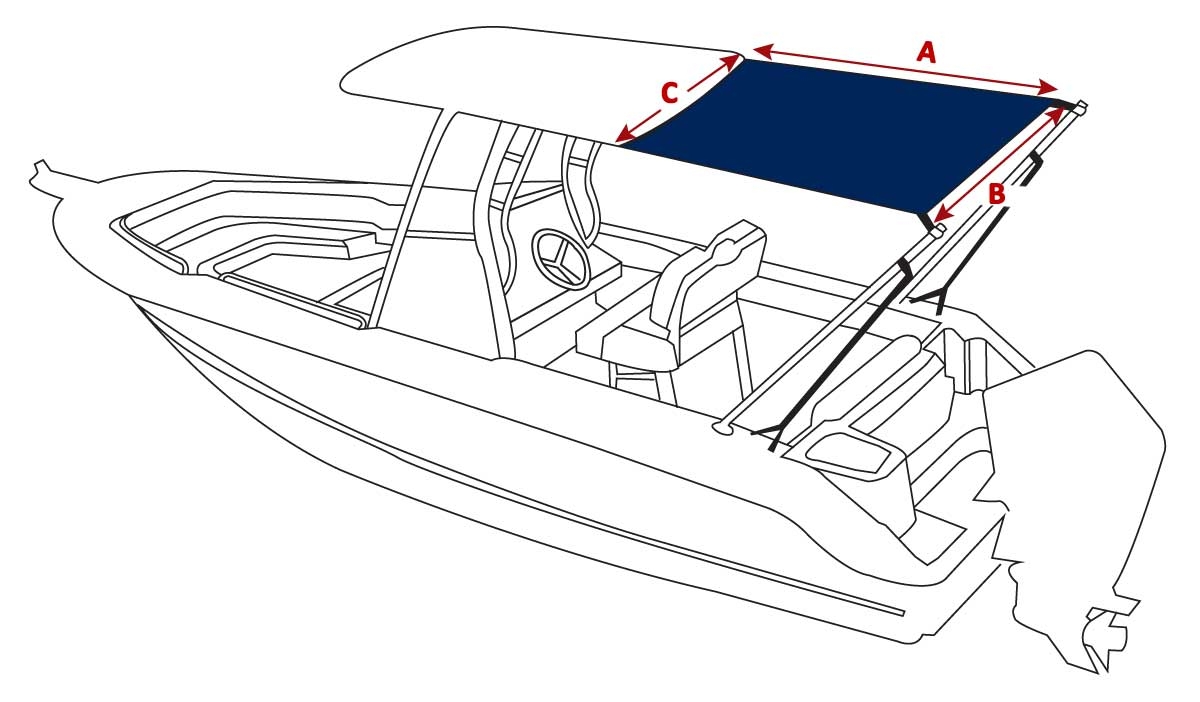 Oceansouth T-Top Stern Shade Extension Kit