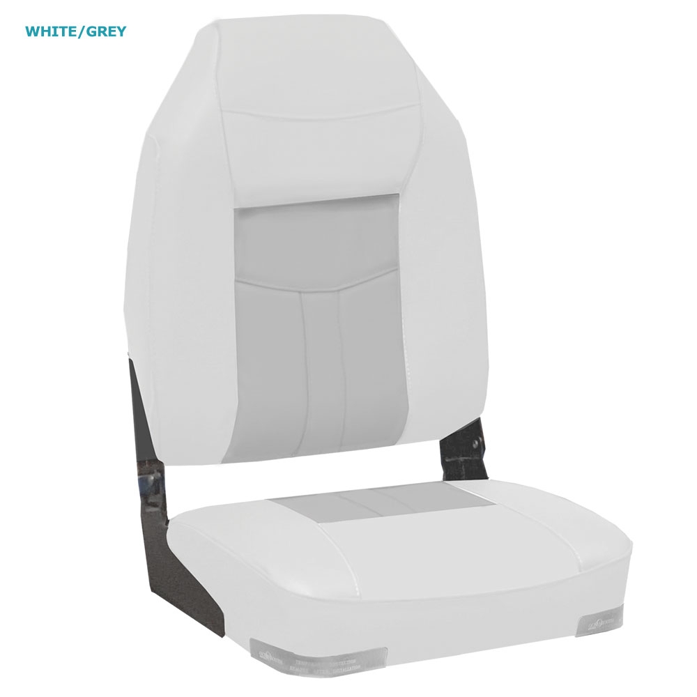 Oceansouth High Back Deluxe Fold Down Boat Seat - Upholstered