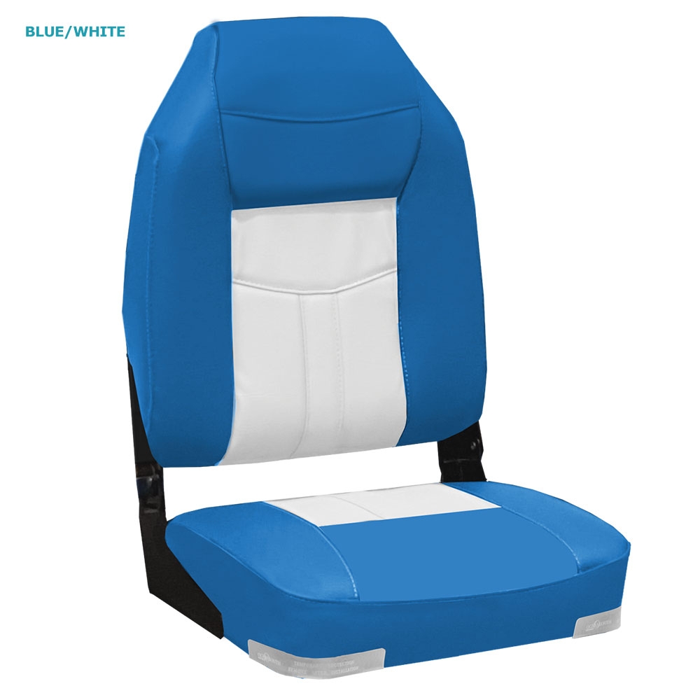 Oceansouth High Back Deluxe Fold Down Boat Seat - Upholstered