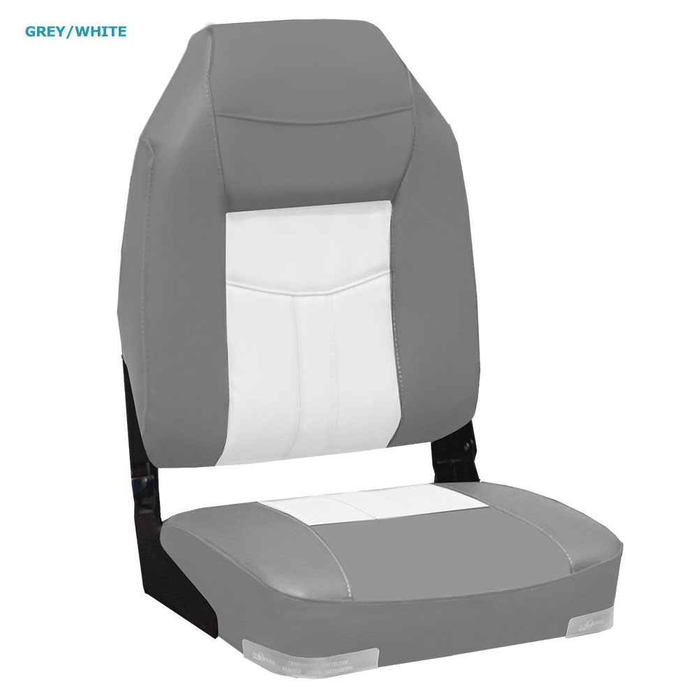 Oceansouth High Back Deluxe Fold Down Boat Seat - Upholstered