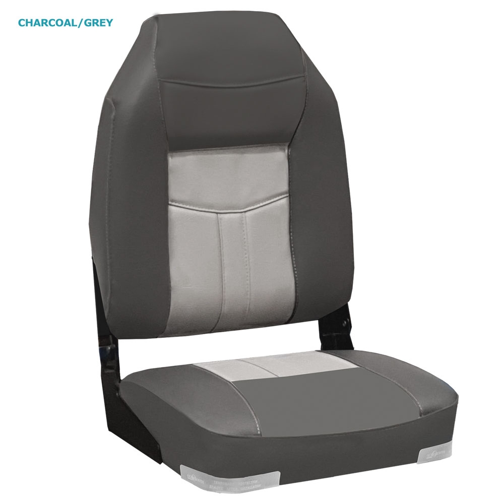 Oceansouth High Back Deluxe Fold Down Boat Seat - Upholstered