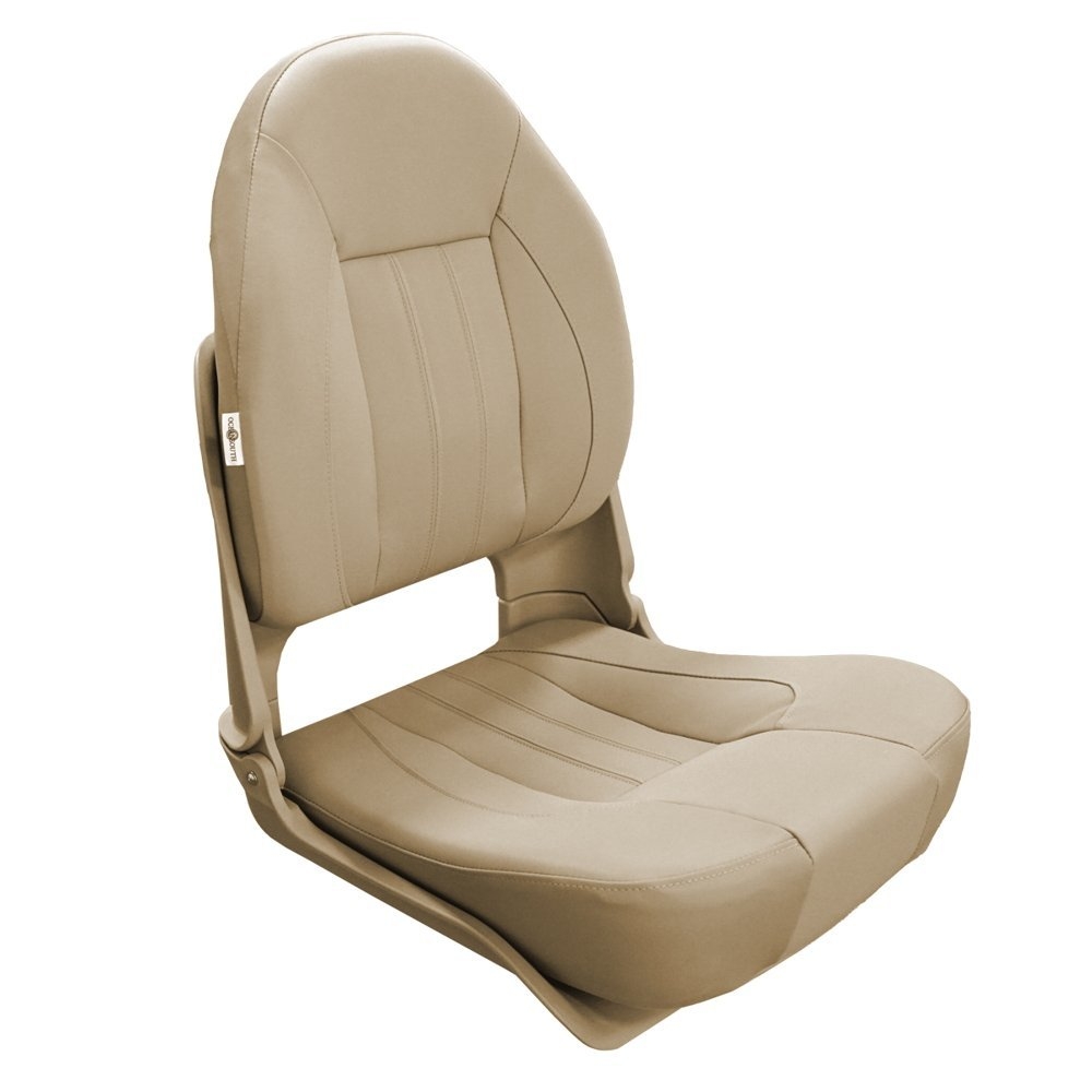 Oceansouth Skipper Deluxe High Back Folding Boat Seat Beige