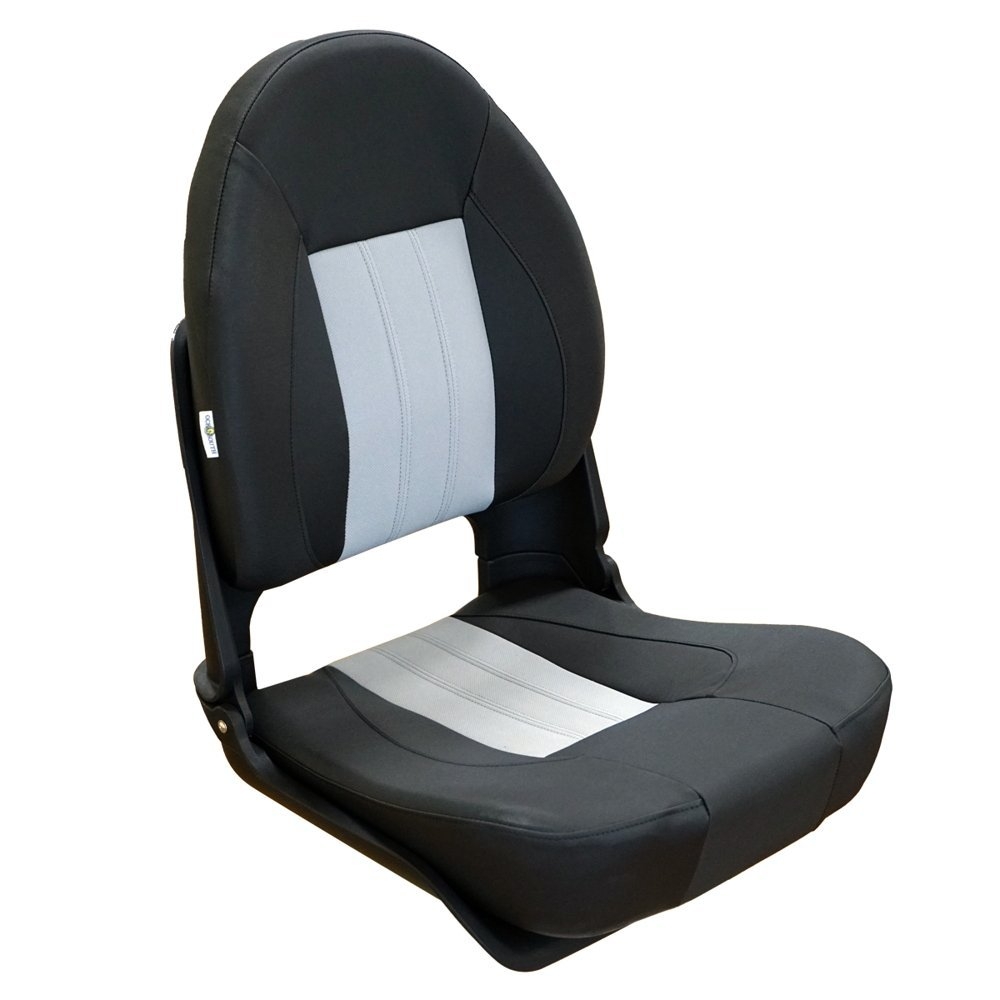 Oceansouth Skipper Deluxe High Back Folding Boat Seat Black/Grey