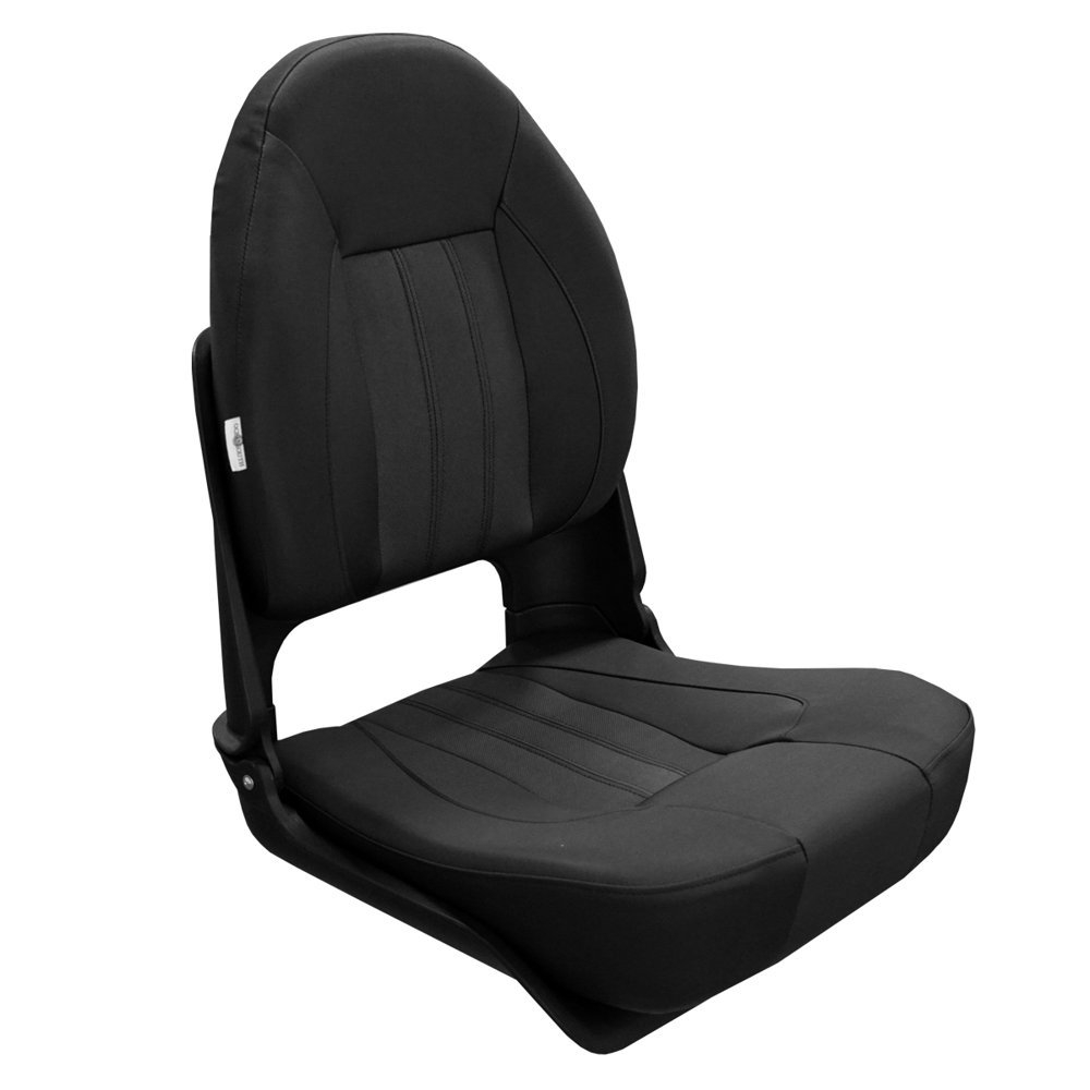 Oceansouth Skipper Deluxe High Back Folding Boat Seat Black