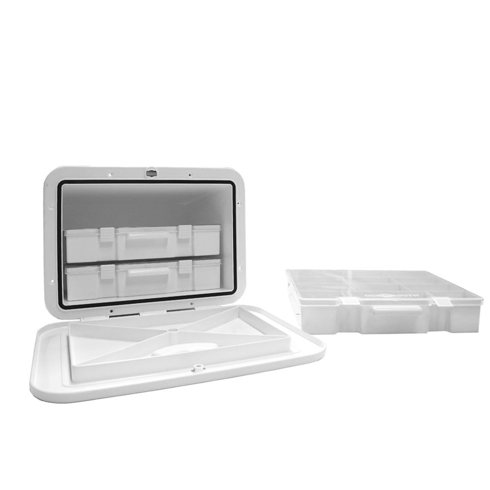 Oceansouth Hatch Tackle Tray Storage Box with 3 Large Tackle Boxes