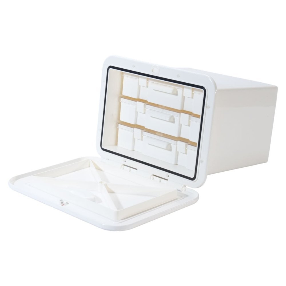Oceansouth Hatch Tackle Tray Storage Box with 3 Large Tackle Boxes