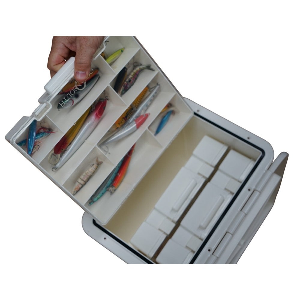 Oceansouth Hatch Tackle Tray Storage Box with 3 Large Tackle Boxes