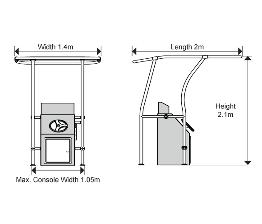 Oceansouth Heavy Duty T-Top Console Mount Black
