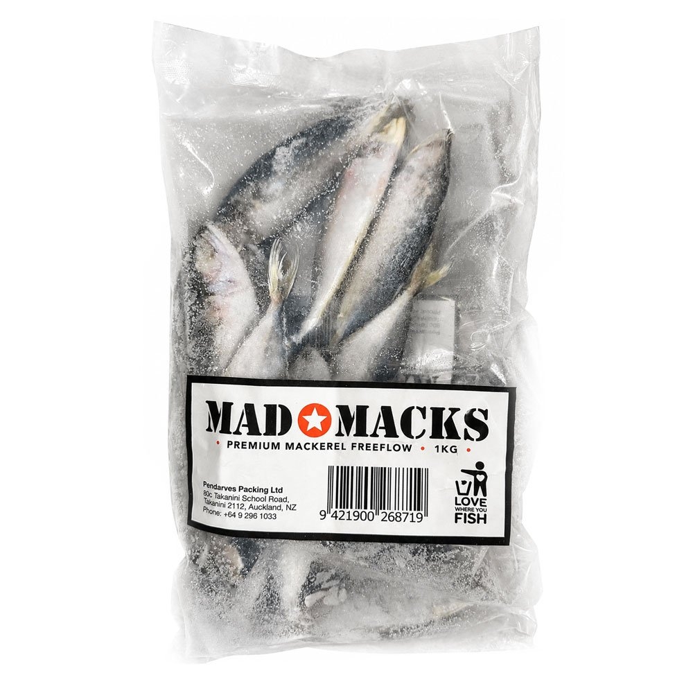 Pendarves Mad Macks Premium Mackerel Freeflow Frozen Bait 1kg