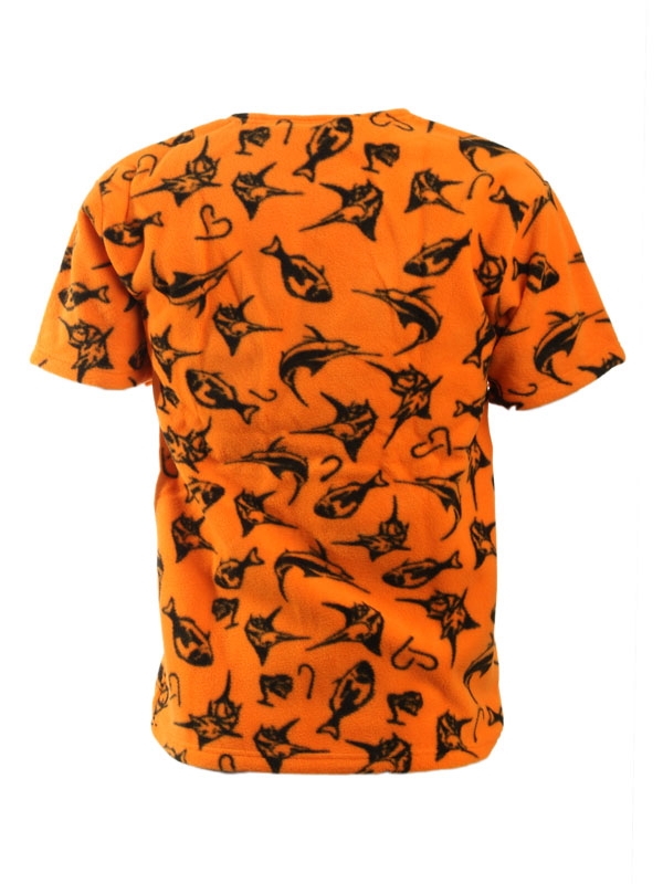 Mad About Fishing Fleece T-Shirt Orange Large - Manufacturer Seconds