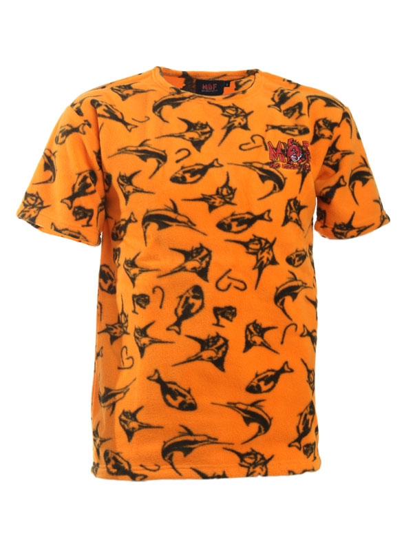 Mad About Fishing Fleece T-Shirt Orange Large - Manufacturer Seconds