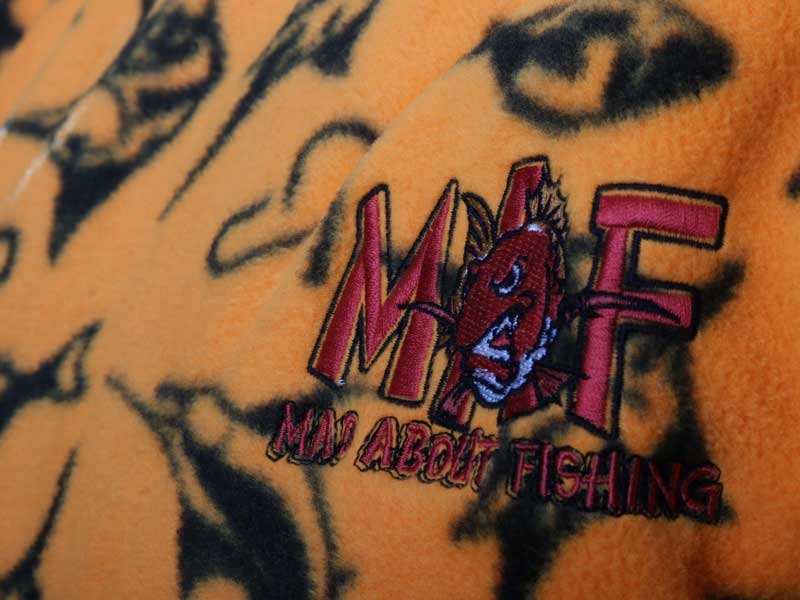Mad About Fishing Fleece T-Shirt Orange Large - Manufacturer Seconds