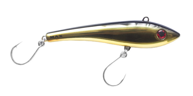 Halco Max 220 Minnow Lure 220mm 180g Chrome Gold Black Back