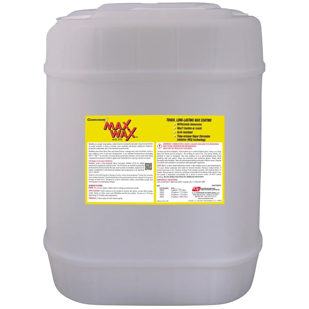 CorrosionX Maxwax Anti-Rust Barrier Coating 18.9L
