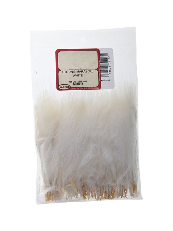 Wapsi Marabou Blood Quill Feather White