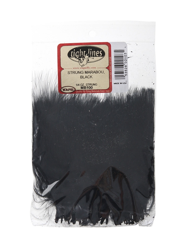Wapsi Marabou Blood Quill Feather Black