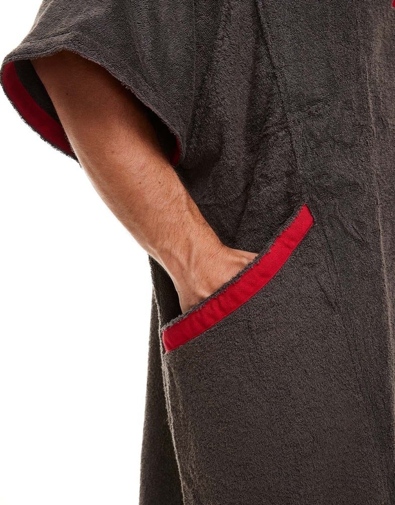 Red Original Luxury Towel Robe Poncho Grey Medium