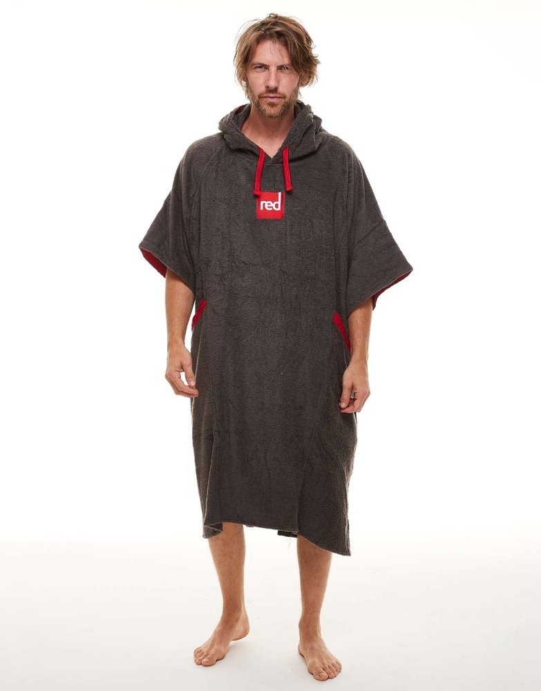 Red Original Luxury Towel Robe Poncho Grey Medium