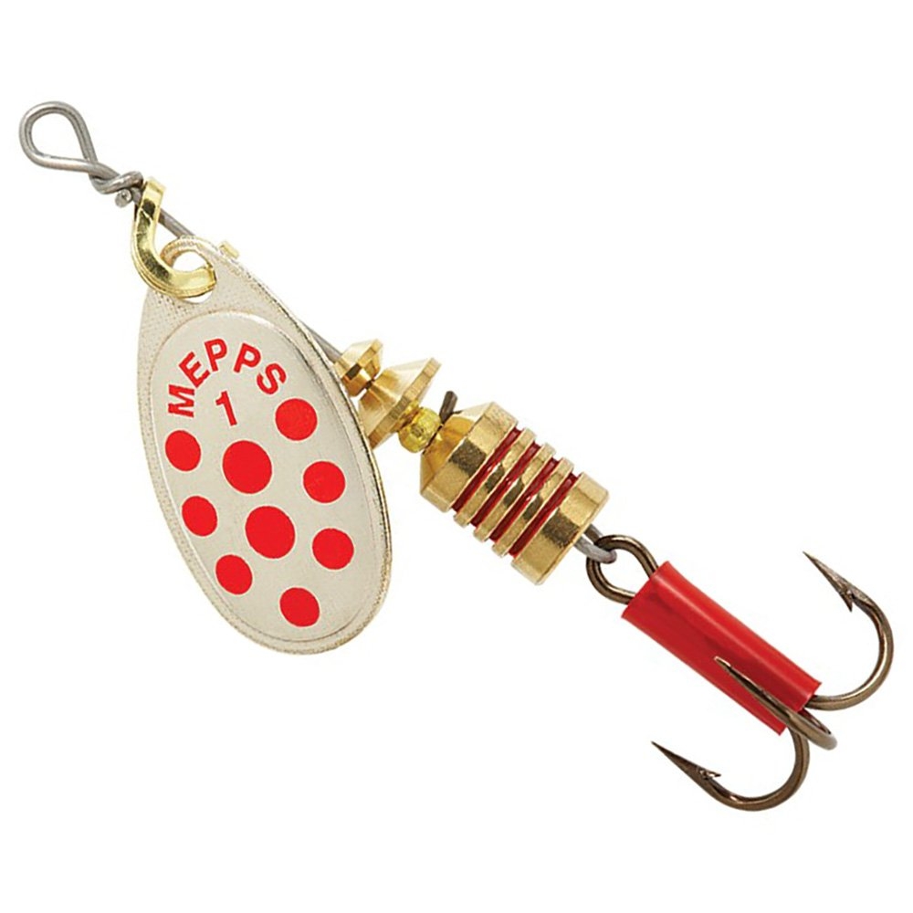 Mepps Aglia Spinner Lure Silver Red Dot Blade Treble Hook #1 3.5g