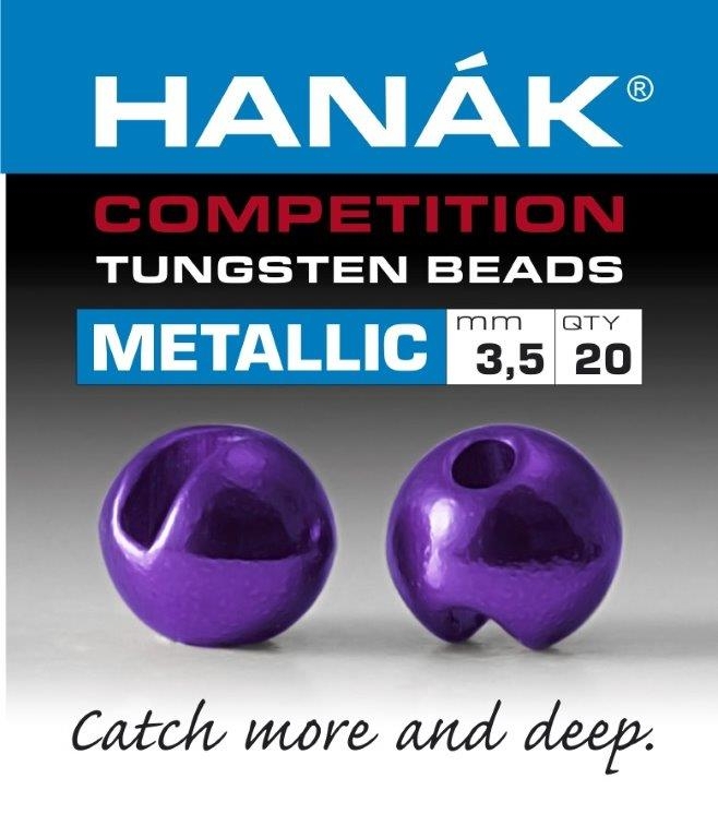 HANAK Competition METALLIC+ Tungsten Beads Dark Violet 4.0mm Qty 20