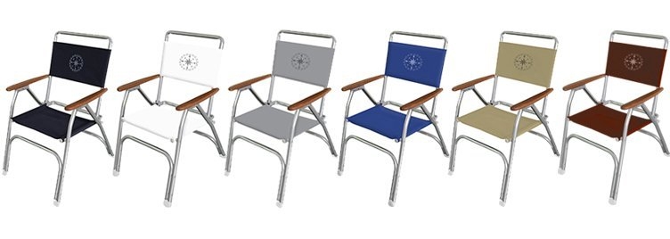 Oceansouth Aluminium Folding Deck Chair Grey