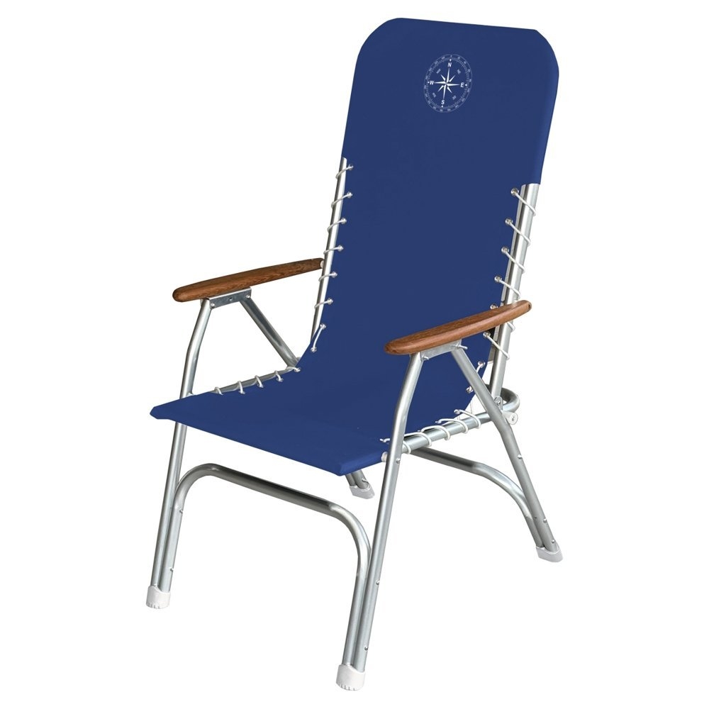 Oceansouth High Back Aluminium Deck Chair Pacific Blue