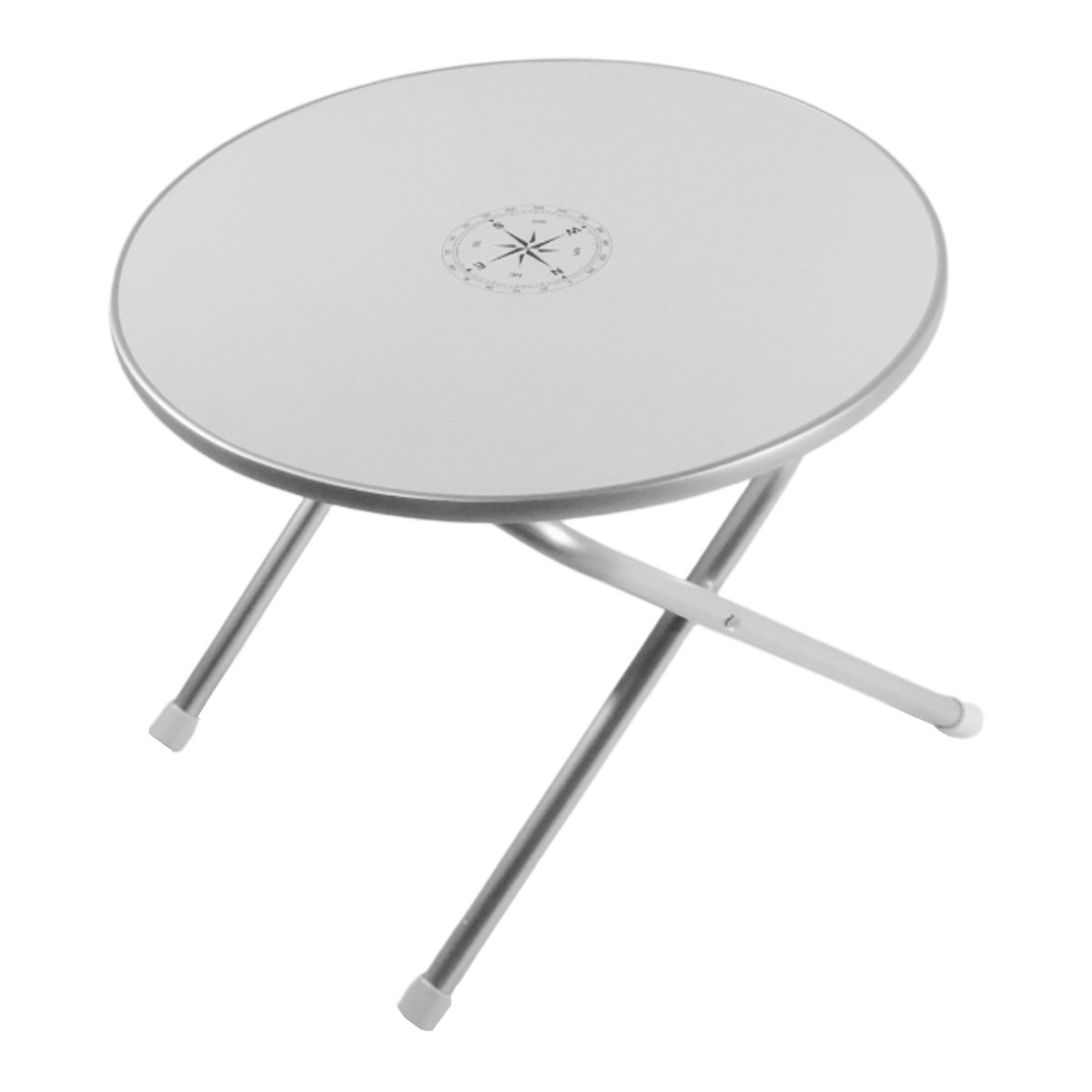 Oceansouth Portable Round Aluminium Folding Deck Table 61 x 49cm
