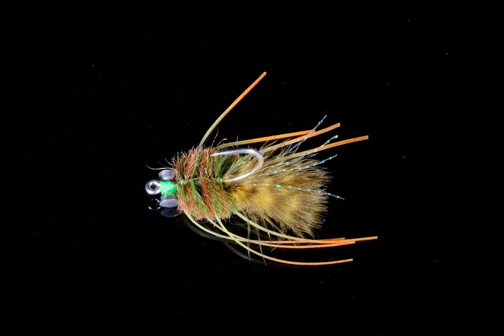 Manic Tackle Project Fleeing Crab Saltwater Fly Olive 1/0