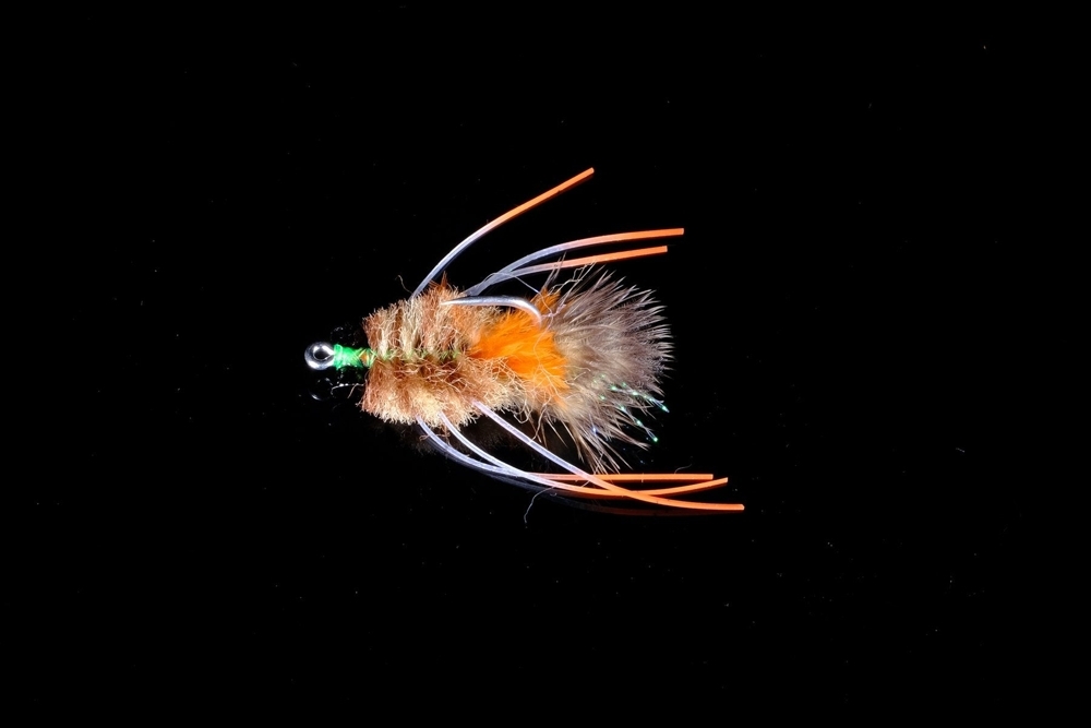 Manic Tackle Project Fleeing Crab Saltwater Fly Tan 1/0