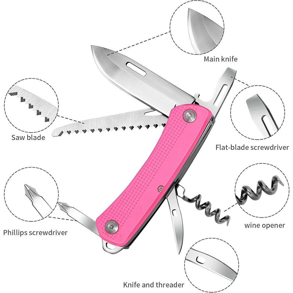 Multi-Function Pocket Knife Pink