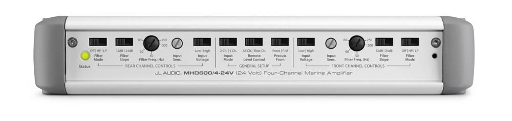 JL Audio MHD600/4-24V 4-Channel Class D Full-Range Marine Amplifier for 24V Systems 600W