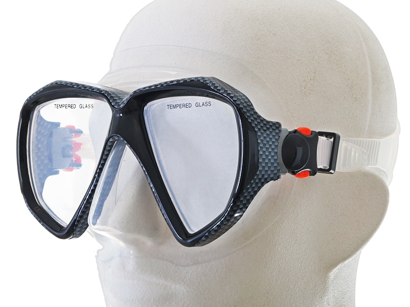 Mirage Carbon Adult Silicone Dive Mask and Snorkel Set Clear