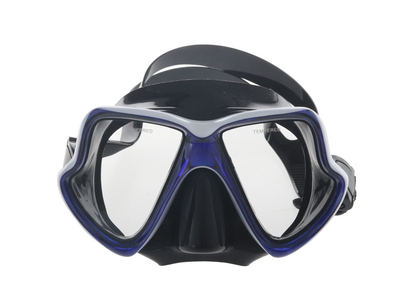 Mirage Pacific Adult Silicone Dive Mask and Snorkel Set Black/Blue