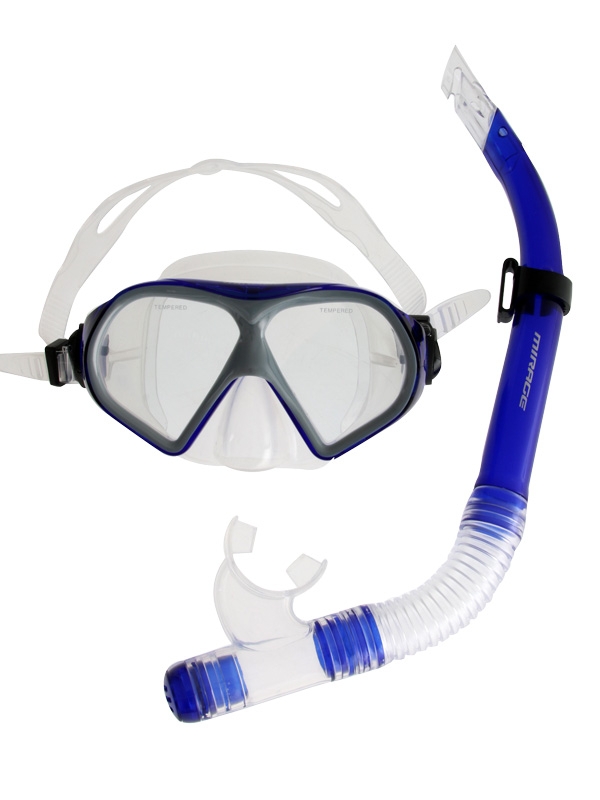Mirage Freedom Silicone Dive Mask and Snorkel Set Dark Blue