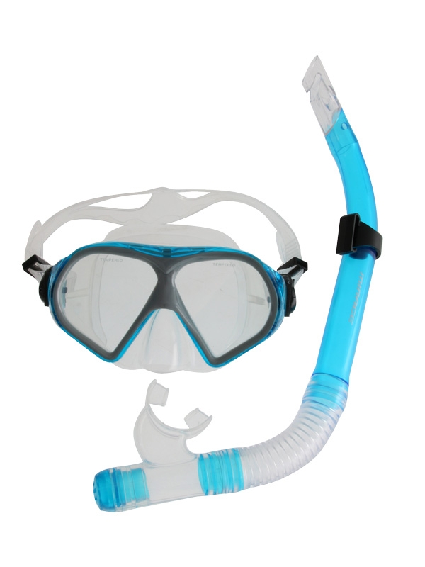 Mirage Freedom Silicone Dive Mask and Snorkel Set Sky Blue
