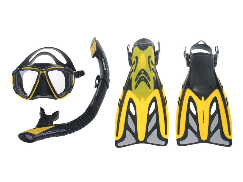 Mirage Crystal Adult Dive Mask Snorkel and Fins Set