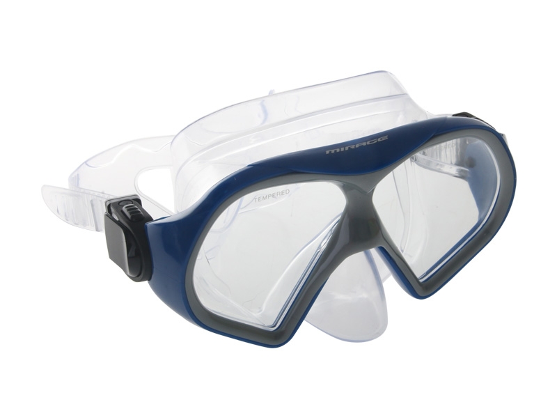 Mirage Mission Adult Dive Mask Snorkel and Fins Set Blue L/XL