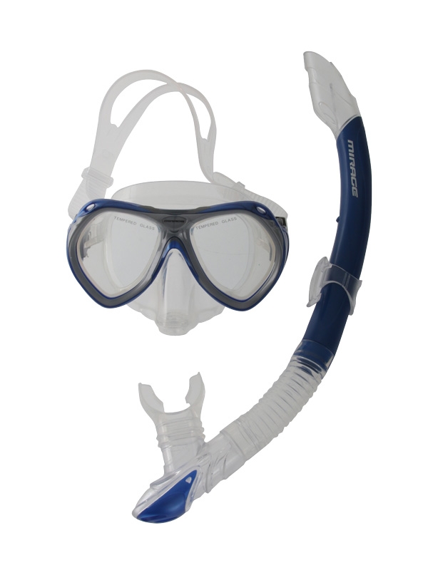 Mirage Crystal Junior Mask Snorkel and Fins Set Blue S/M