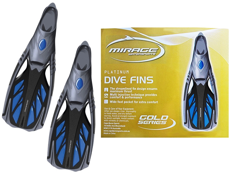 Mirage Platinum Dive Fins Blue L / US10-12
