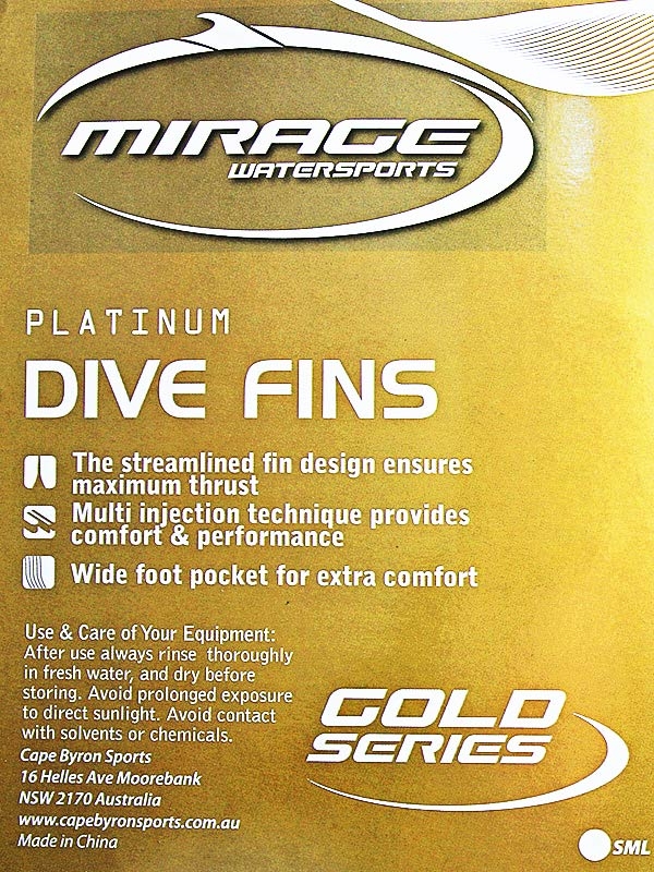 Mirage Platinum Dive Fins Blue M / US6-7