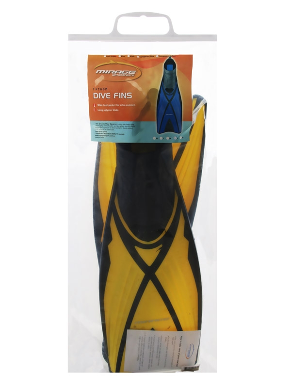 Mirage Fathom Snorkelling Fins Yellow XL
