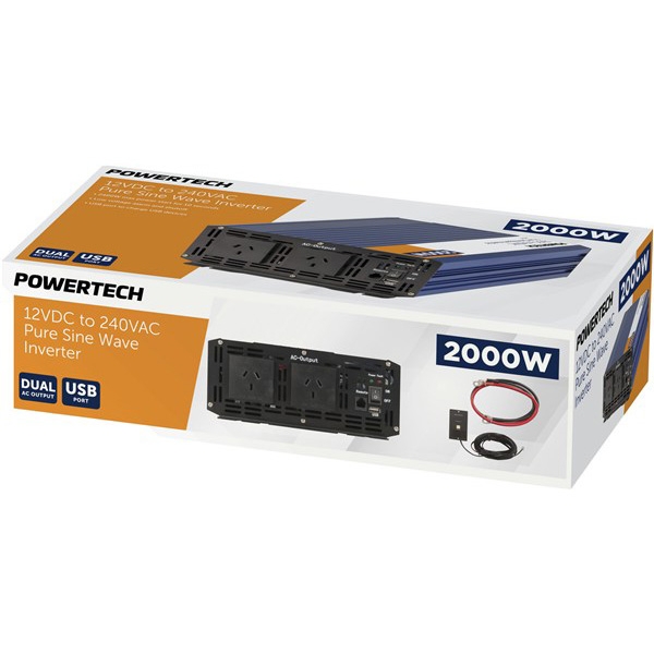 Powertech 12VDC to 240VAC Pure Sine Wave Inverter 2000W