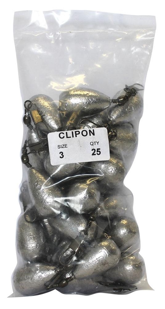 Clip-On Swivel Sinkers Bulk Pack 3oz Qty 25