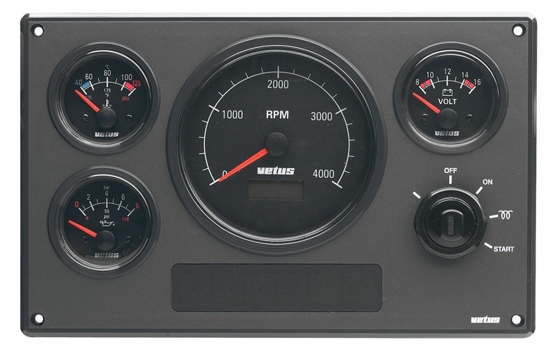 VETUS MP34B Engine Panel with Black Instruments 12V