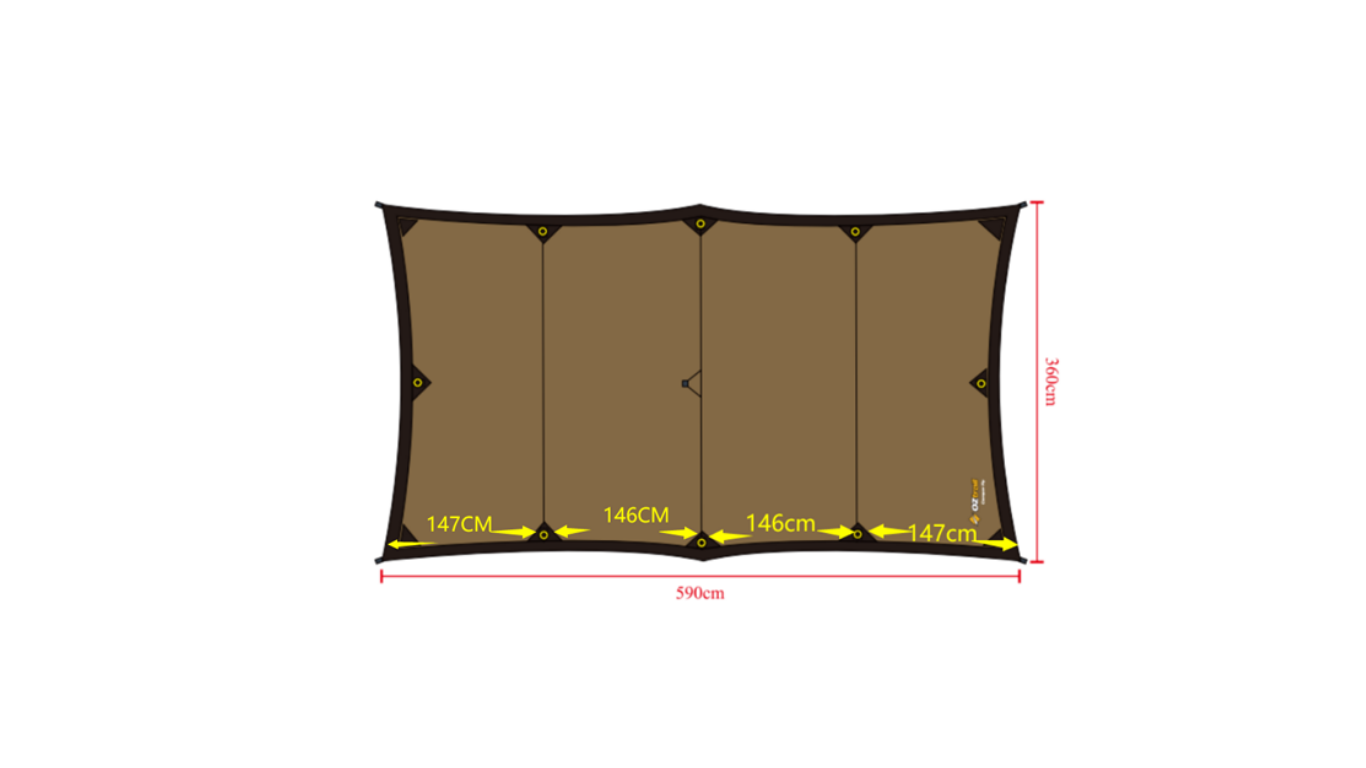 OZtrail Camper 4 Person Sun/Rain Shelter Fly