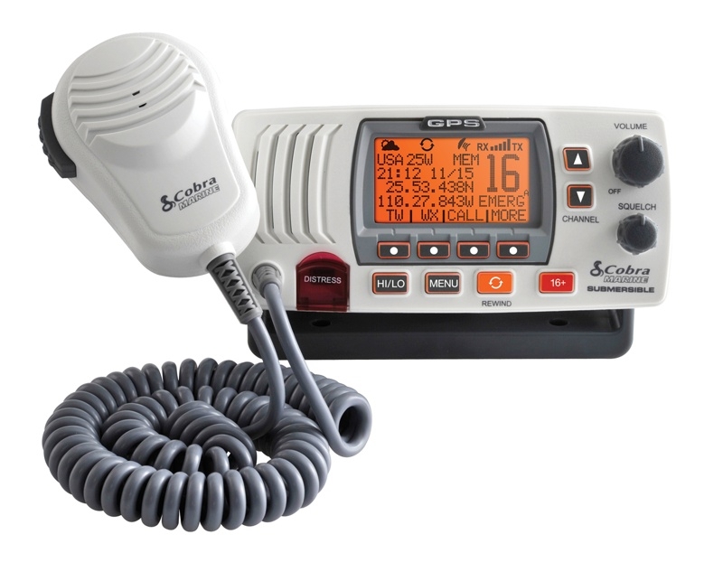 Cobra MR F77W GPS 25w Class-D Fixed Mount VHF Radio White